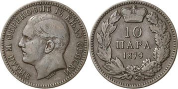 10 Para 1879, Serbien Milan Iv Obrenowitsch 1868-1889, Verzenden, België