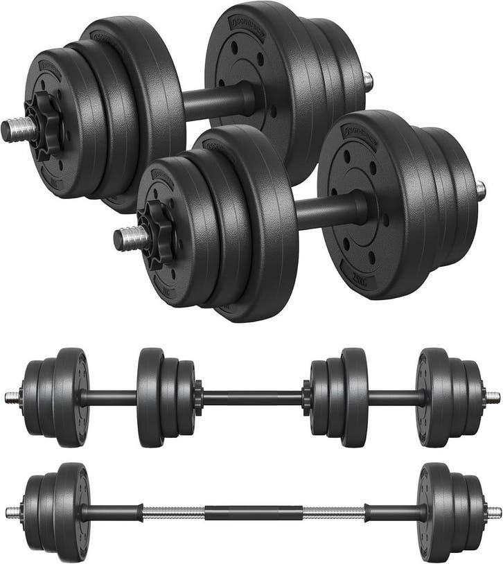 Dumbbells set - 2 x 10 kg - totaal 20 kg - zwart - metalen, Sports & Fitness, Sports & Fitness Autre, Envoi