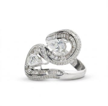 Statement ring - 14 karaat Witgoud - 2.24ct. tw. Diamant