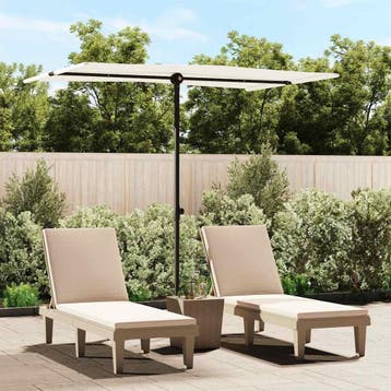 vidaXL Parasol met aluminium paal 2x1,5 m zandwit, Verzenden
