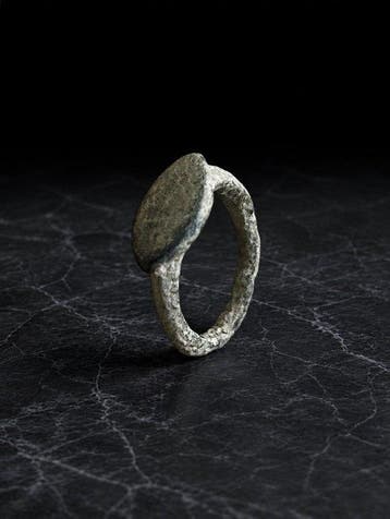 Oud-Romeins, Keizerrijk Brons Vingerring met ovale zetting,, Antiek en Kunst