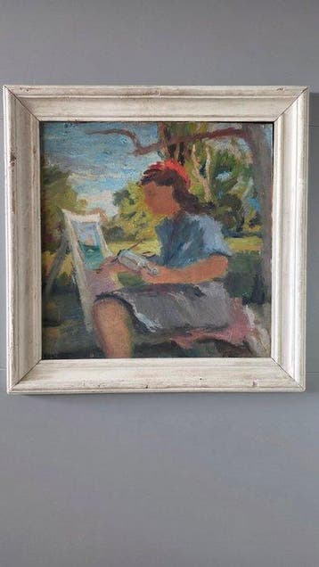 Costin Ioanid (1914-1993) - Plein Air Girl Sketching