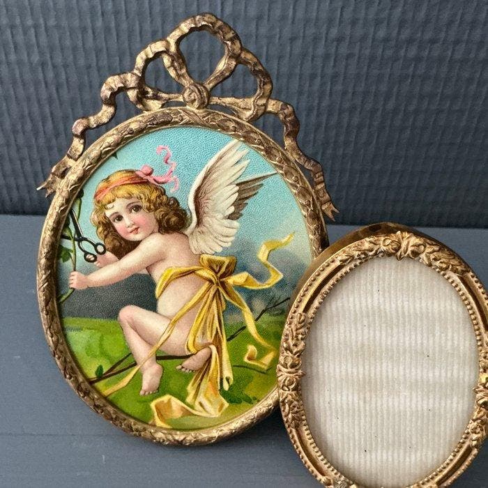 Fotolijst (2) - Verguld messing/Koper - Antieke Lijstjes, Antiek en Kunst, Kunst | Designobjecten