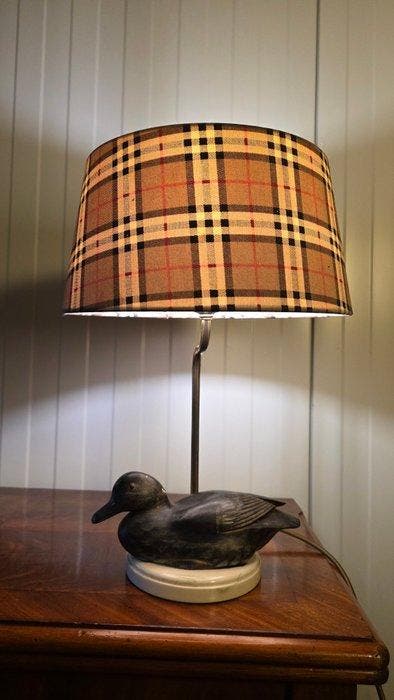 Lamp - Hout, Metaal - Eenden lamp burberry, Antiek en Kunst, Curiosa en Brocante