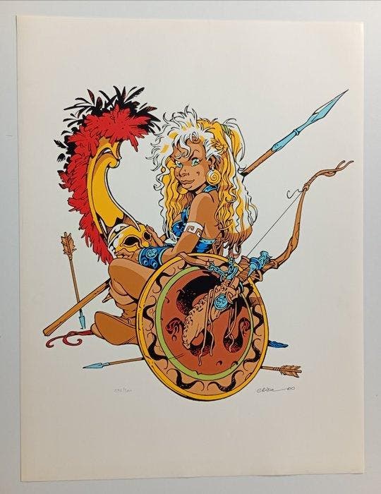 Crisse - 2 Silkscreen - Atalante - Guerrière / Chiron - 2000, Livres, BD
