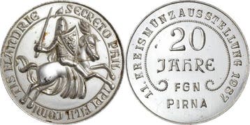 Verzilverte brons medaille 1987 Pirna, Verzenden, België