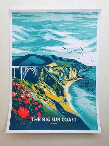 Shepard Fairey (OBEY) - The Big Sur Coast - Édition 59 Parks, Antiquités & Art