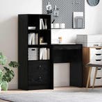 vidaXL Bureau met lade met plank met opslag 2 pcs Zwart, Verzenden, Nieuw