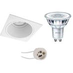 LED Spot Set - Mat Witte Vierkante Inbouwspot 5W LED Spot GU, Verzenden, Nieuw