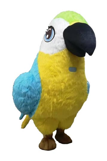Mega Opblaasbare Mascotte Papegaai Blauw Geel 2.6 Meter Voge, Ophalen of Verzenden