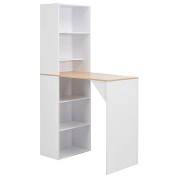 vidaXL Bartafel met kast 115x59x200 cm wit, Huis en Inrichting, Verzenden, Nieuw