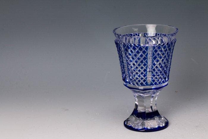 Satsuma Kiriko - Beker - Glas - Beker met hoge voet,, Antiquités & Art, Antiquités | Autres Antiquités