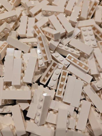 Lego Onderdelen - New Brick 1 x 4 White 300pcs, Nieuw