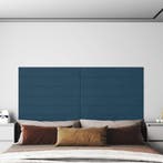 vidaXL Wand Hoofdbord 12 pcs Blauw Fluweel, Verzenden