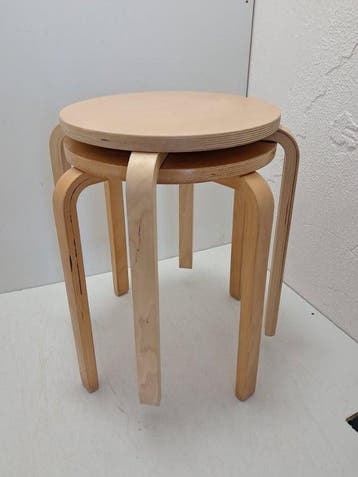 IKEA - Kruk (2) - Frosta - Hout - vintage