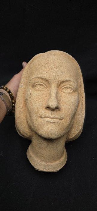 Terracotta head of Joan of Arc - Diorama, Antiek en Kunst, Curiosa en Brocante