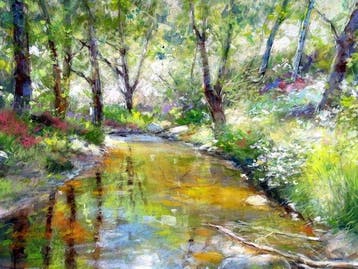 Claude Carvin (1956) - Reflets sur la rivière dorée, Antiek en Kunst