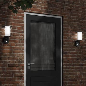 vidaXL Buitenwandlamp met sensor roestvrij staal zwart, Verzenden