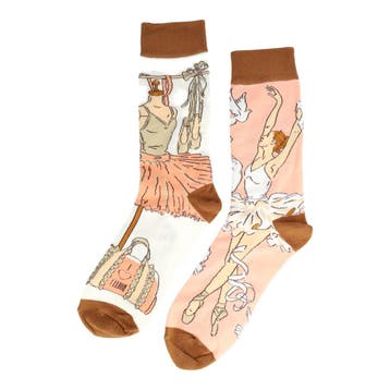 Sokken - Ballerina Ballet Print - Roze - Katoen - Maat 38-45, Kleding | Dames, Nieuw
