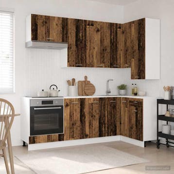 vidaXL Keukenblok LYON 8 st Oud hout Bewerkt hout, Verzenden