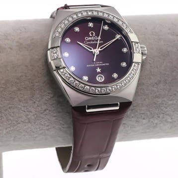 OMEGA - 36 mm, stainless steel on a leather strap -, Nieuw
