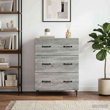 vidaXL Ladekast Grijs Sonoma 66 x 34,5 x 89,5 cm Bewerkt, Verzenden