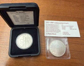 Nederland. Beatrix. Lot of 2 Silver Commemorative Coins – 50