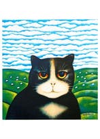 Martin Leman - “Zwarte kat”. Gesigneerd in de plaat.