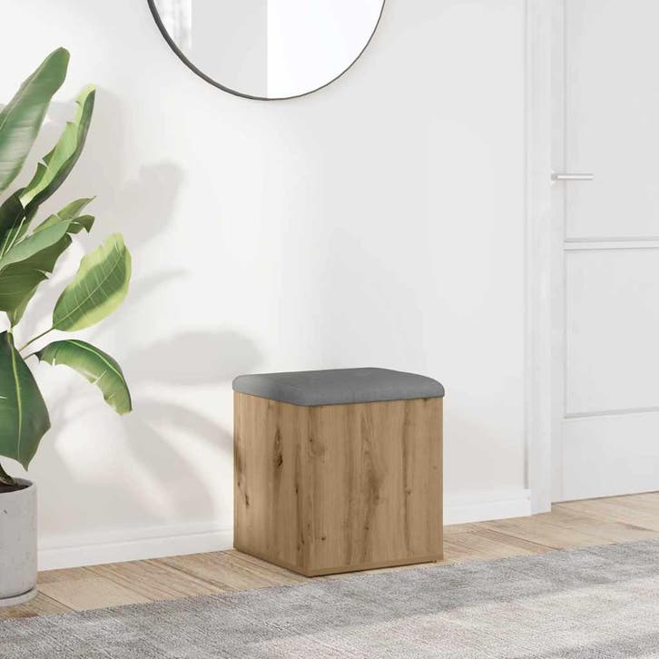 vidaXL Opbergbankje 42x42x45 cm bewerkt hout artisanaal, Huis en Inrichting, Overige Huis en Inrichting, Nieuw, Verzenden