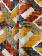 Exclusieve stof met geometrische patronen in dubbele hoogte,
