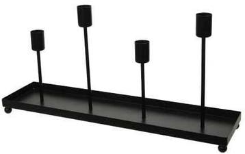 Metalen frame kandelaar candleholder zwart 40x10x19,5 cm per