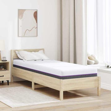 vidaXL Traagschuimmatras Medium 80 x 200 cm Wit en Grijs, Verzenden