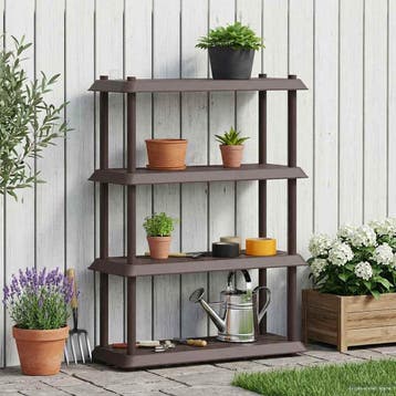 vidaXL Plankenunit 4-laags 100 x 40 x 136,5 cm PP Bruin, Verzenden