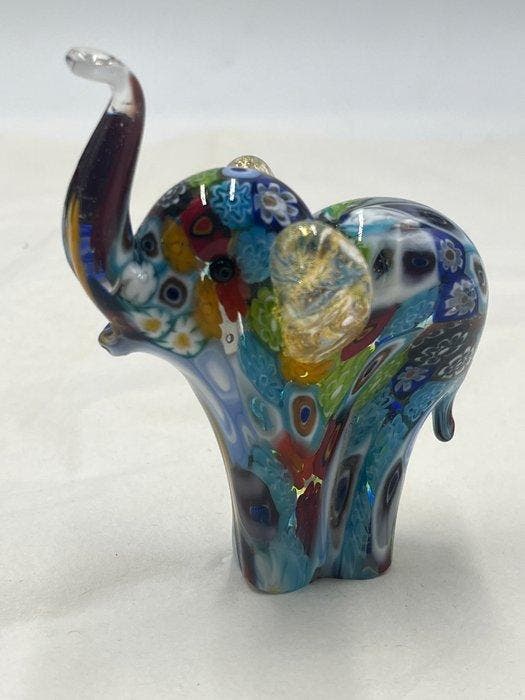 Livio Campanella - Vaas - Muranoglas - Olifant in, Antiek en Kunst, Antiek | Glaswerk en Kristal