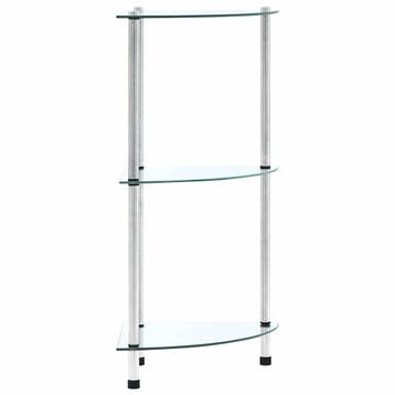 vidaXL Kastje 3-laags 30x30x67 cm gehard glas transparant, Verzenden