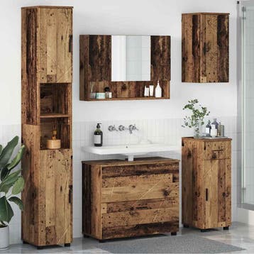 vidaXL Badkamermeubel Set 5 st Oud Hout 35 x 30 x 192 cm, Verzenden