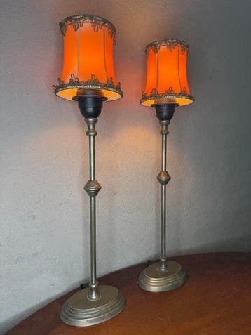 Den Hartog Verlichting - Tafellamp - Metaal, Textiel - Twee