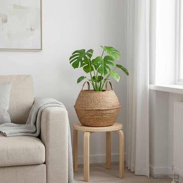 vidaXL Plantenpot met handvatten Naturel Ø 45 x 36 cm 100%, Tuin en Terras, Verzenden, Nieuw
