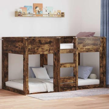 vidaXL Stapeld bed voor kids Gerookt eiken 80 x 200 cm, Verzenden, Nieuw