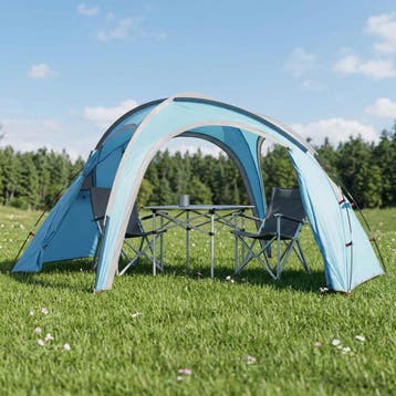 vidaXL Trekkingtent met regenkap, waterbestendig 3-persoons, Caravanes & Camping, Verzenden