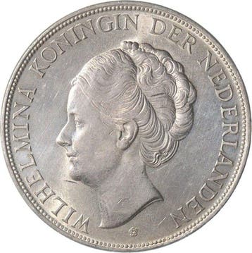 Nederland. Wilhelmina. 2 1/2 Gulden 1937 KWALITEIT (Zonder