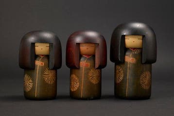 Creatieve kokeshi-poppen (set van 3) Dojo jonge meisjes –