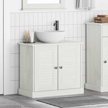 vidaXL Wastafelkast VIGO Wit en Antiek Wit 68 x 34 x 59 cm, Verzenden