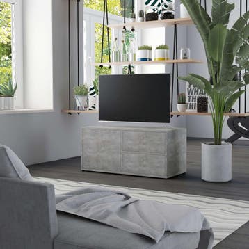 vidaXL Tv-meubel 80x34x36 cm bewerkt hout betongrijs, Verzenden, Nieuw