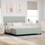 vidaXL Boxspring bed met hoofdeinde Lichtgrijs 180 x 200 cm, Verzenden, Nieuw
