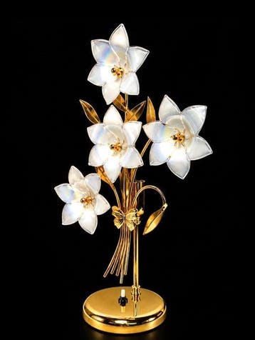 Lamp - Fleur - Messing - Structuur van massieve messing met