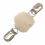 Fako Bijoux - Vestsluiting - Vestclip - Bontje - Beige, Verzenden