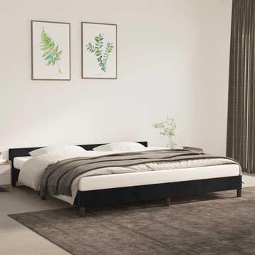 vidaXL Bedframe zonder matras 200x200 cm fluweel zwart, Verzenden, Nieuw