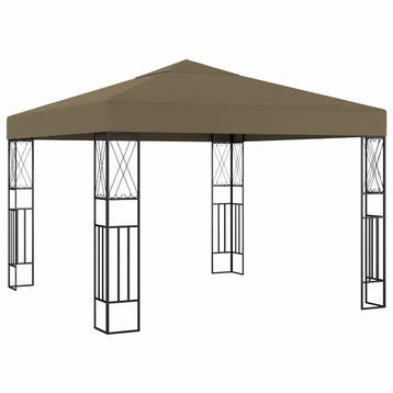 vidaXL Prieel 3x3 m stof taupe, Tuin en Terras, Verzenden, Nieuw