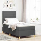vidaXL LED Box Spring Bed met matras Donkergrijs 80 x 200 cm, Verzenden